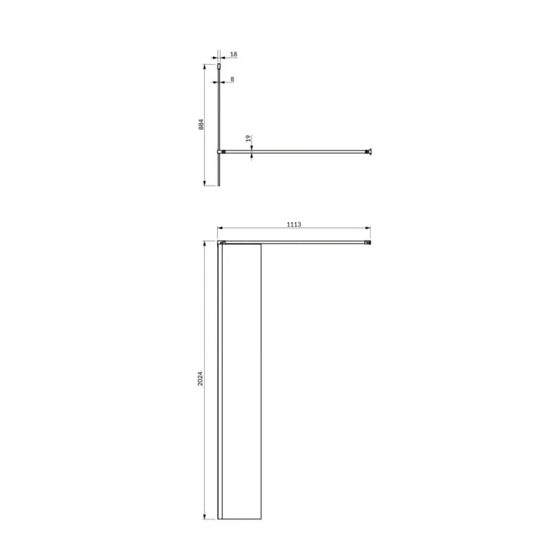 OMNIRES - MARINA walk-in, 90 cm čierna mat / transparent /BLMTR/ DNR90XBLTR 5