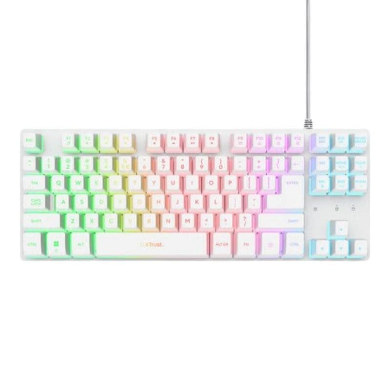 TRUST Klávesnica GXT 833 Thado, Membránová, USB, RGB, biela 1