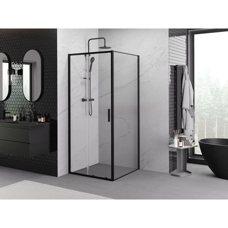 MEXEN/S - Exo sprchovací kút, posuvné dvere 100 x 100, transparent, čierna 8151-100-100-70-00 2