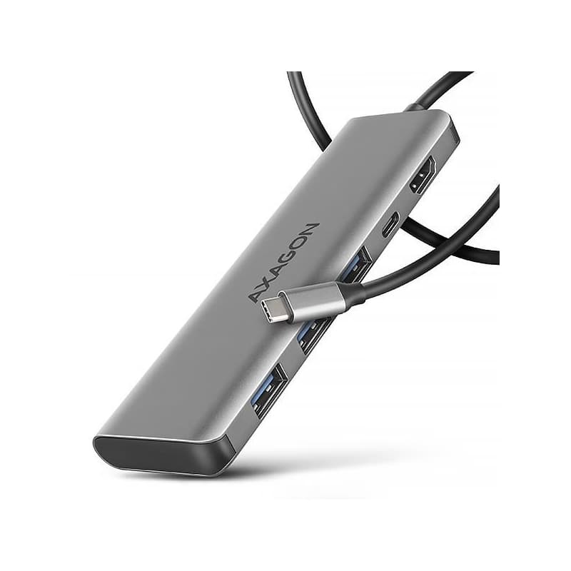 AXAGON HMC-5H, USB 5Gbps húb, 3x USB-A, HDMI 4k/30Hz, PD 100W, kábel USB-C 100cm 1