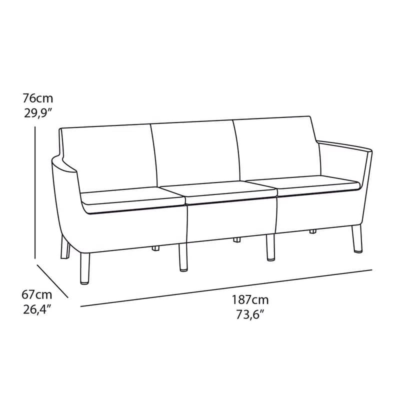 KETER Záhradný set SALOMON 3 seater | grafit 6