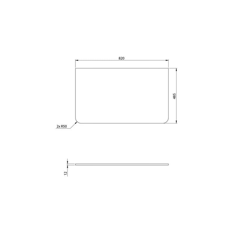 SAPHO - PREMIO kompozitná doska 82x1,2x48,5cm, čierna mat PRE080-3535 2