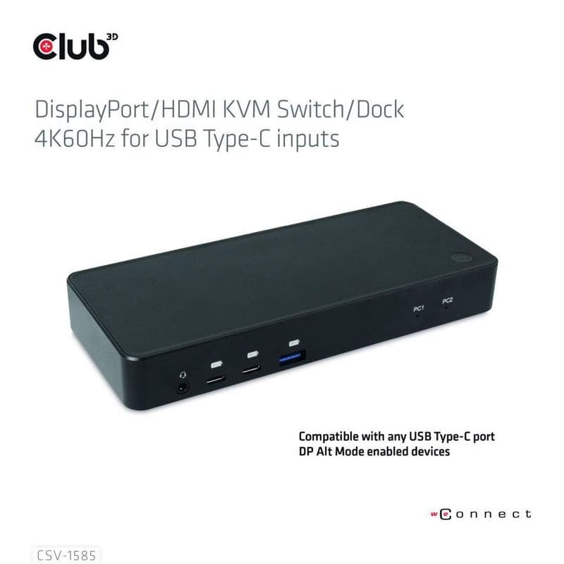 Club3D Dokovacia stanica USB-C 10v1, 1xDP, 1xHDMI, 3xUSB-C, 3xUSB, 1xRJ45, 1x3.5mm, čierna 3