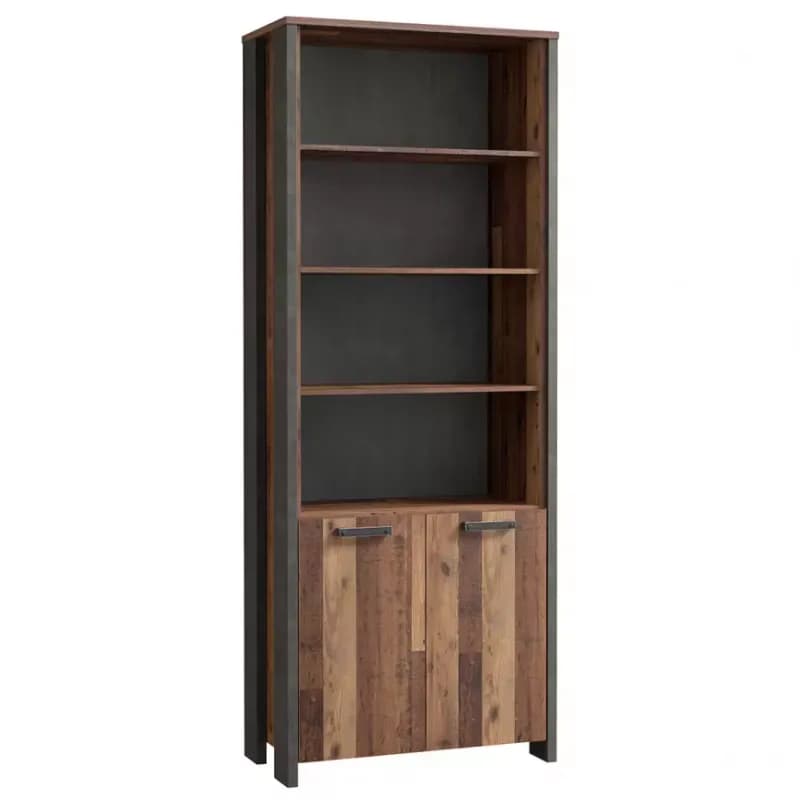 Regál Symmach 3P2D Old-Wood Vinteage/betón 1