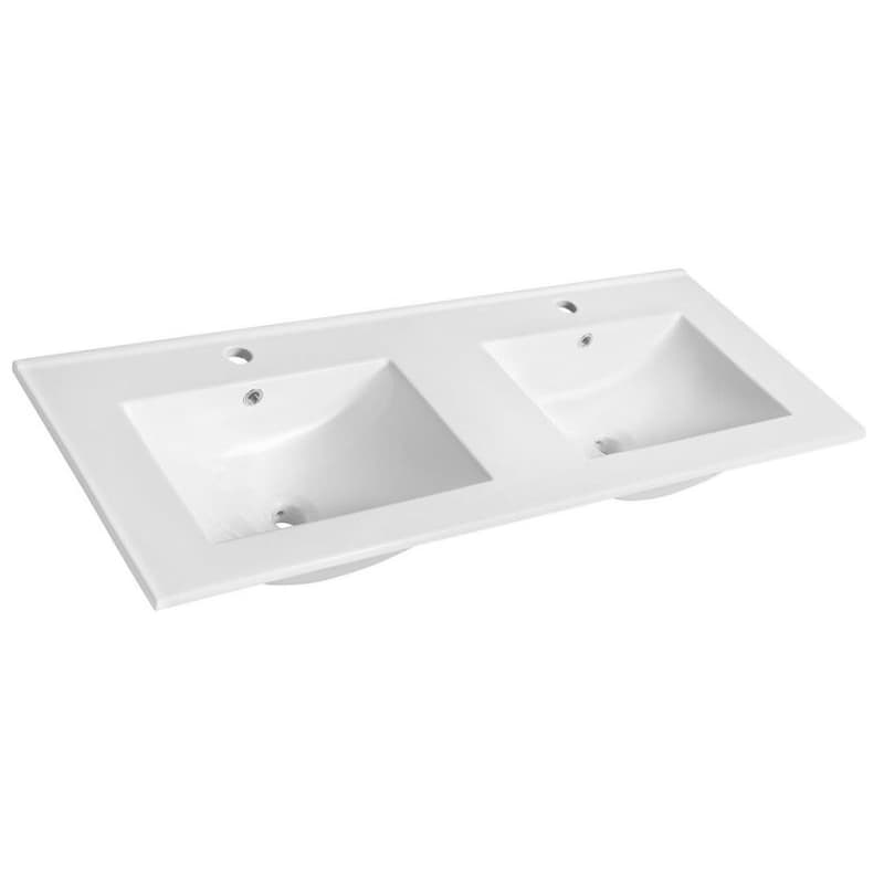 SAPHO - SLIM keramické dvojumývadlo 120x46,5cm, biela 1601-120 1