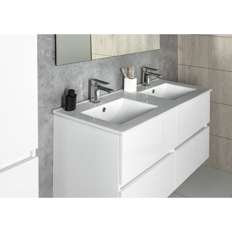 SAPHO - SLIM keramické dvojumývadlo 120x46,5cm, biela 1601-120 2