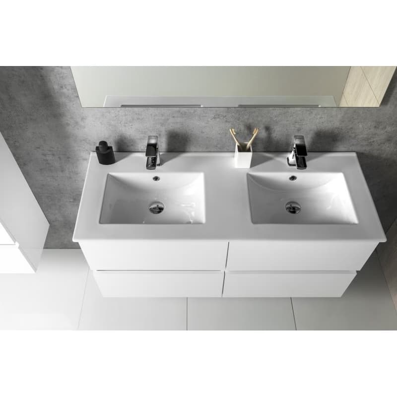 SAPHO - SLIM keramické dvojumývadlo 120x46,5cm, biela 1601-120 3