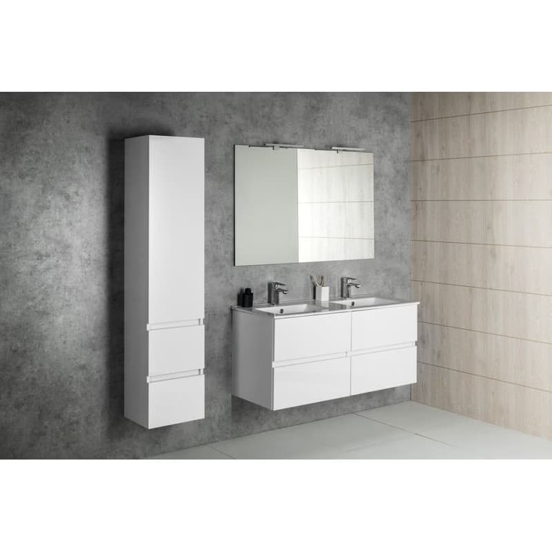 SAPHO - SLIM keramické dvojumývadlo 120x46,5cm, biela 1601-120 4