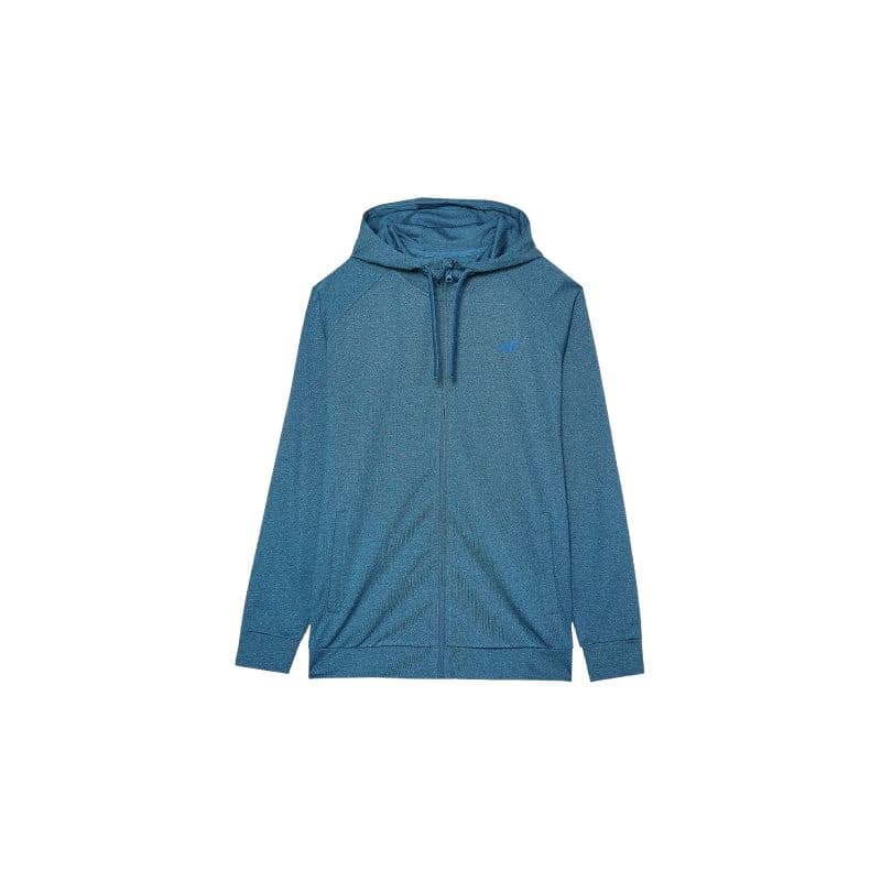 Pánska tréningová mikina so zipsom 4F SWEATSHIRT FNK-WAW24TFSWM404-46M-TEAL MELANGE 5