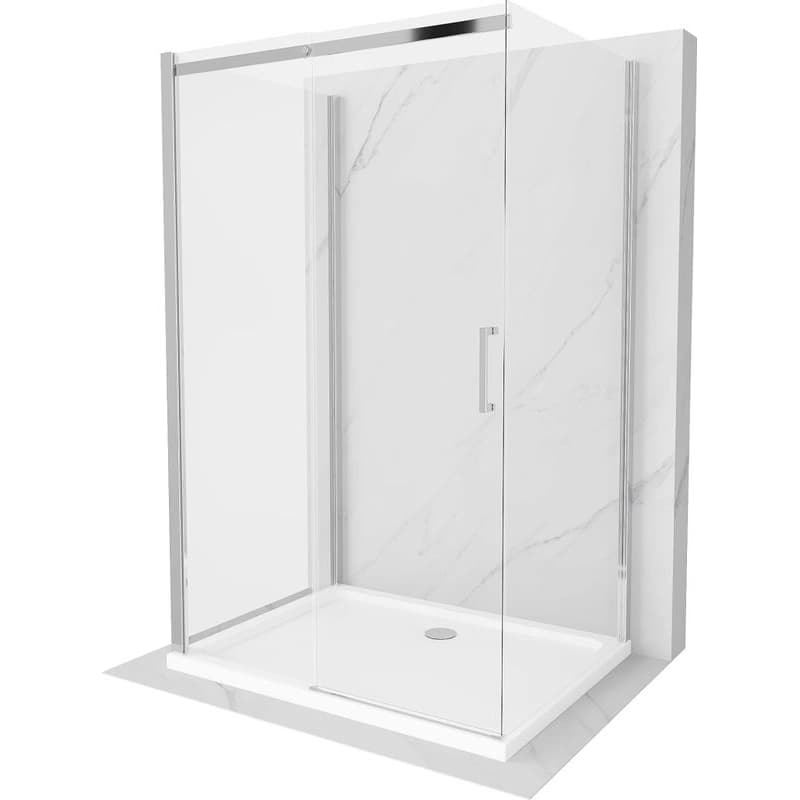MEXEN/S - OMEGA sprchovací kút 3-stenný 110x80, transparent, chróm + vanička vrátane sifónu 825-110-080-01-00-3s-4010