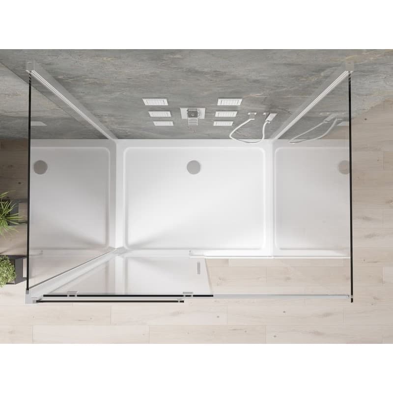 MEXEN/S - OMEGA sprchovací kút 3-stenný 110x80, transparent, chróm + vanička vrátane sifónu 825-110-080-01-00-3s-4010 5