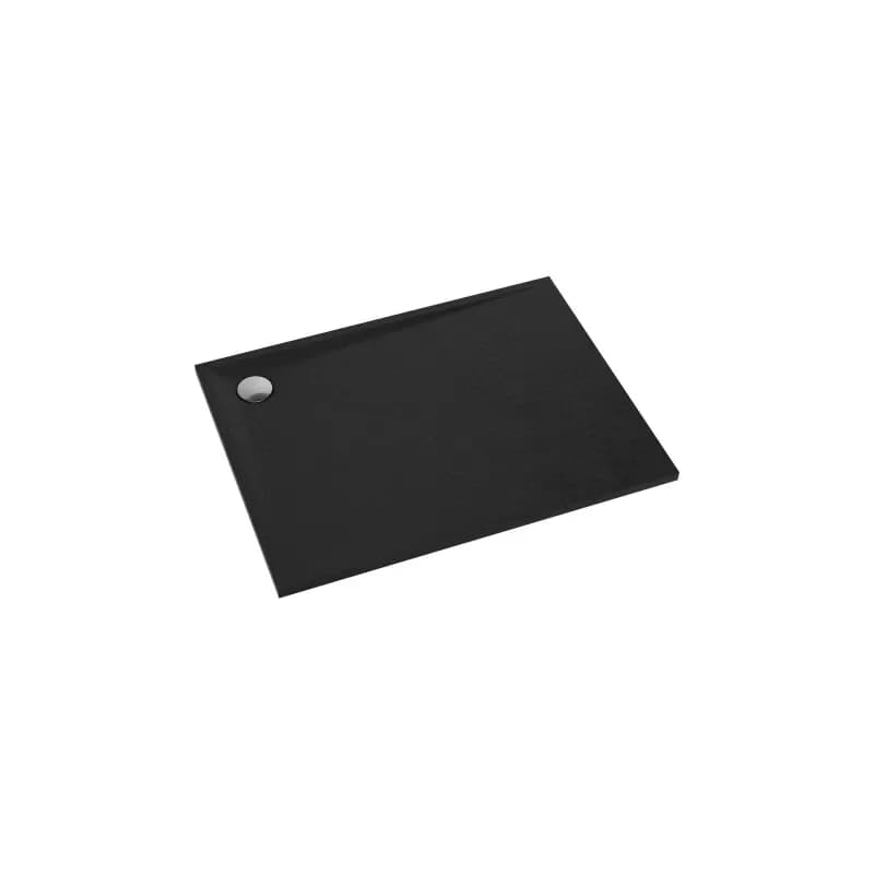 OMNIRES - STONE obdĺžniková sprchová vanička s kamennou štruktúrou, 80 x 100 cm čierna mat /BLM/ STONE80/100BL