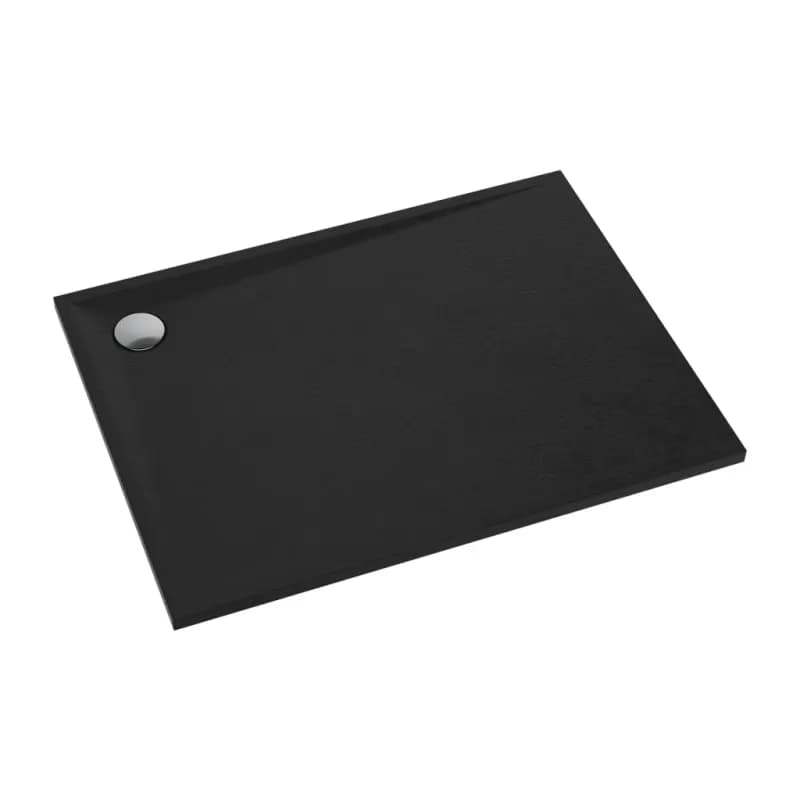 OMNIRES - STONE obdĺžniková sprchová vanička s kamennou štruktúrou, 80 x 100 cm čierna mat /BLM/ STONE80/100BL 2