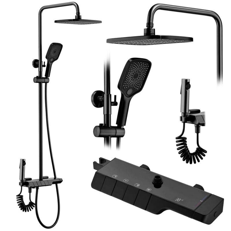 REA REA - Sprchový set s batériou 150mm Lungo termostat ROB čierna REA-P6627 1