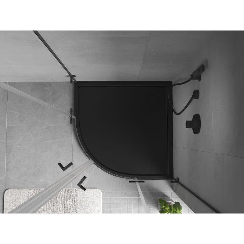 MEXEN - Flow Sprchová vanička štvrťkruh slim 100 x 100, čierna mat 46Q701010 4