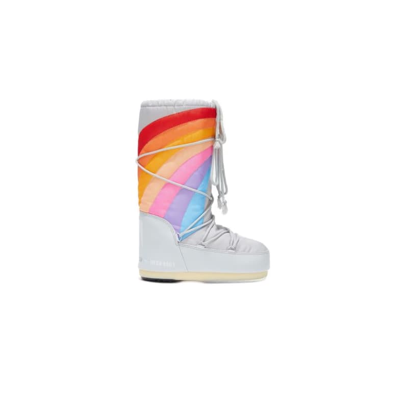 Dámske vysoké zimné topánky MOON BOOT ICON RAINBOW, 002 glacier blue-red