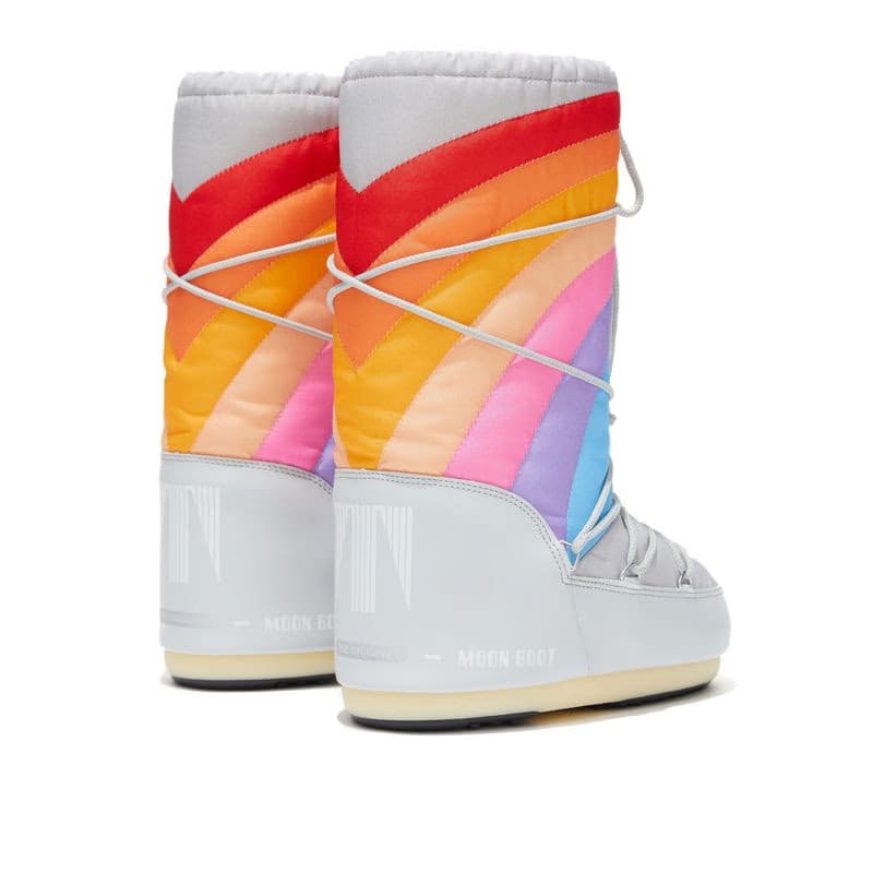 Dámske vysoké zimné topánky MOON BOOT ICON RAINBOW, 002 glacier blue-red 3