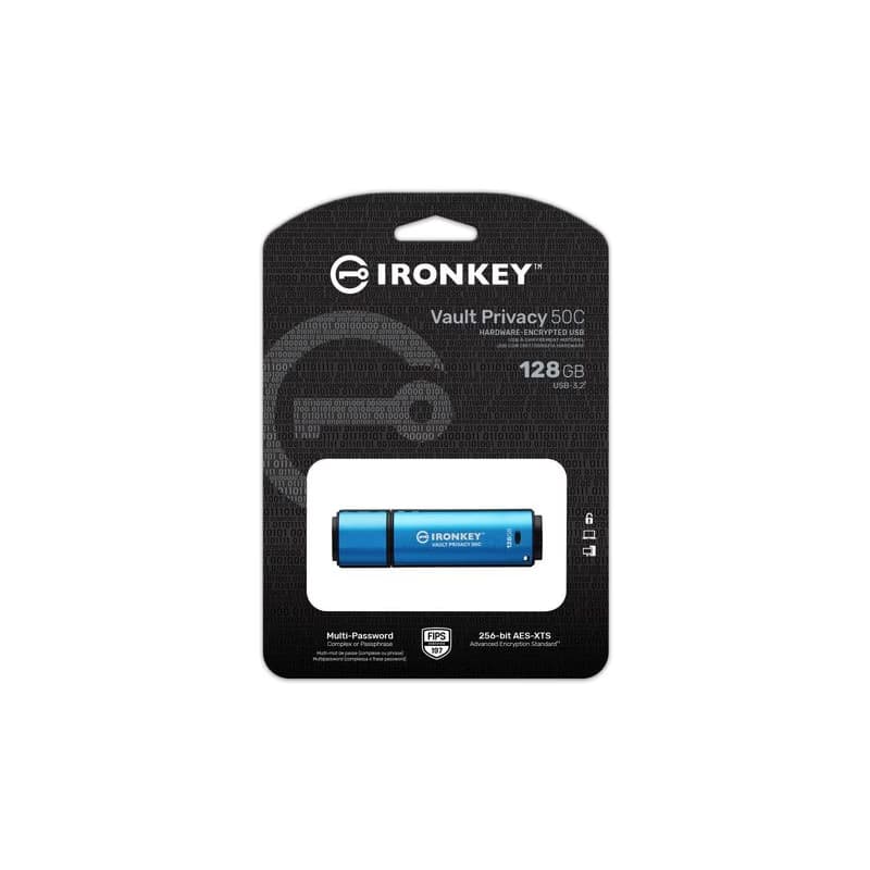 Kingston Ironkey Vault Privacy 50C/128GB/USB 3.2/USB-C/Modrá 3