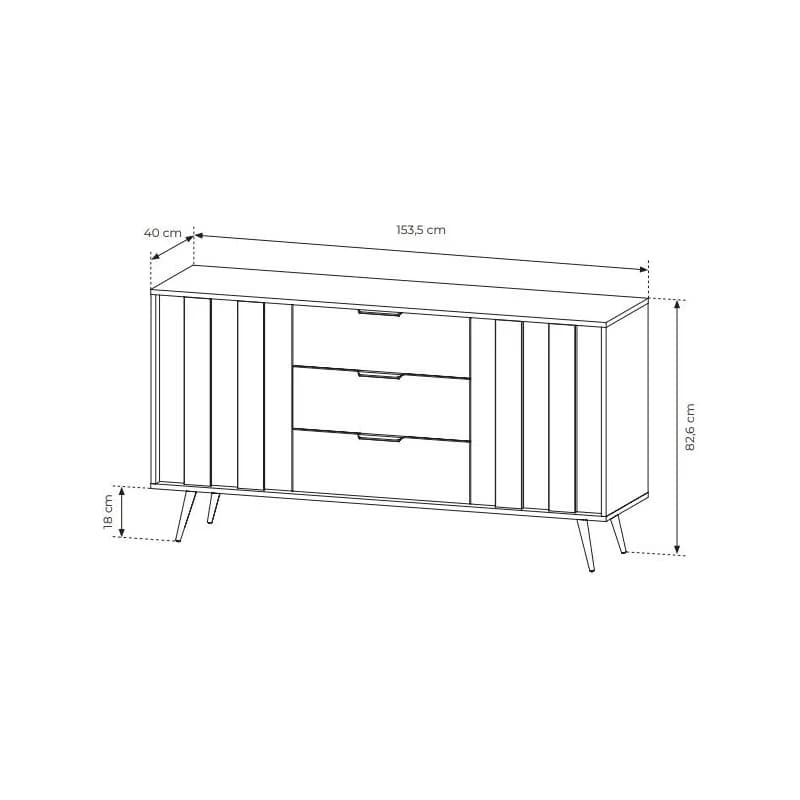 ArtLas Komoda MAARO 153/2D3S s LED osvetlením 6