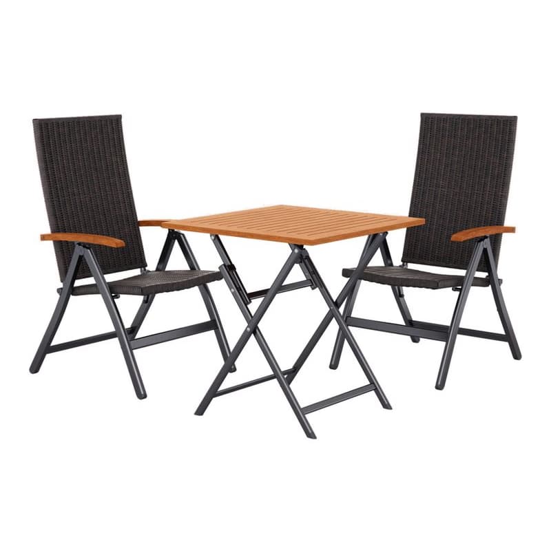 LIVARNO® Záhradný skladací stôl Valencia, 70 x 70 x 74 cm + Skladacie kreslo Valencia, 2 kusy 1
