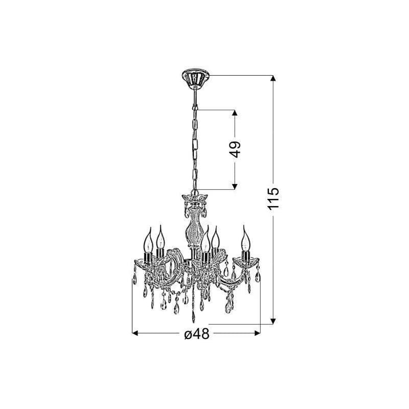 Závesná lampa MARIA 5xE14 luster Candellux 3