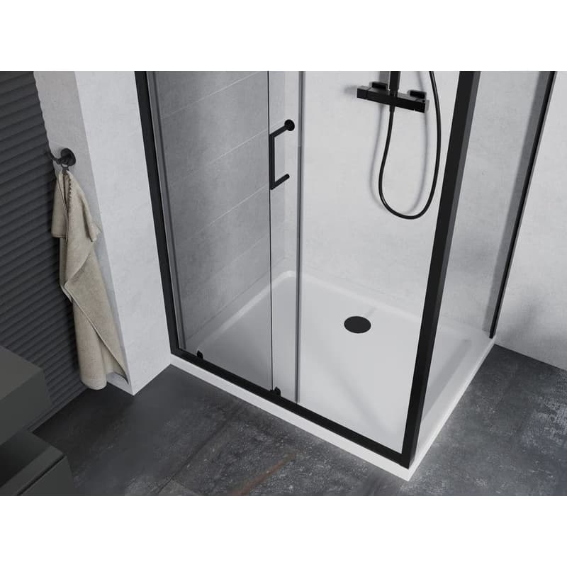MEXEN/S - Apia Sprchovací kút 100x90, transparent, čierna + vanička so sifónom 840-100-090-70-00-4010B 5