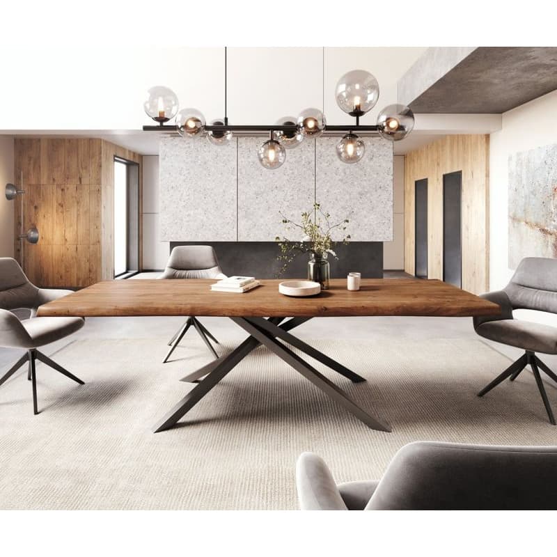Jedálenský stôl Edge 260x100 XL akácia hnedá krížová podstava obdĺžnik 2