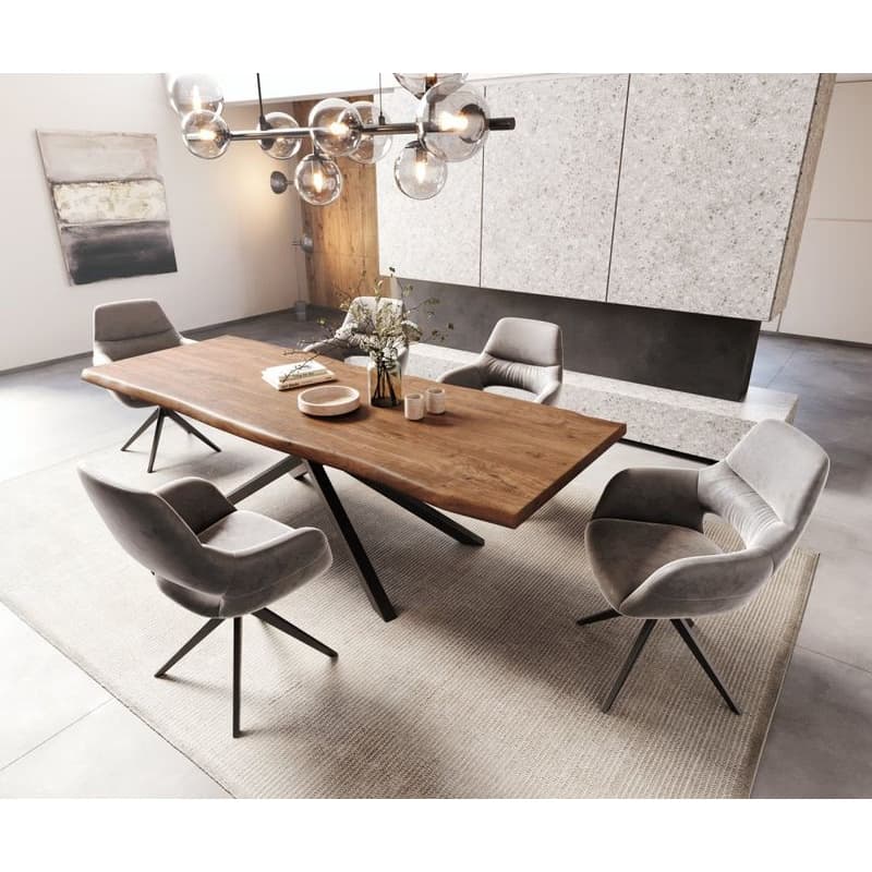 Jedálenský stôl Edge 260x100 XL akácia hnedá krížová podstava obdĺžnik 5