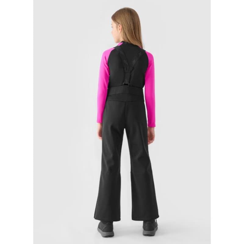 Dievčenské lyžiarske softshellové nohavice 4F JUNIOR TROUSERS FNK-JWAW24TFTRF661-20S-DEEP BLACK 4
