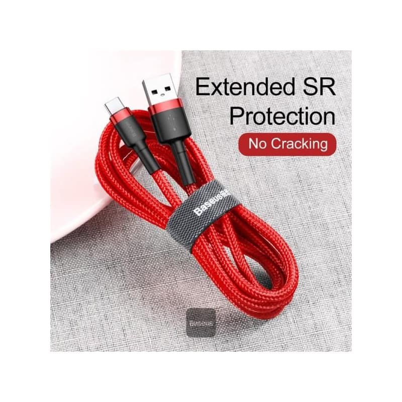Baseus dátový kábel Cafule USB-C 2m 2A červený 3