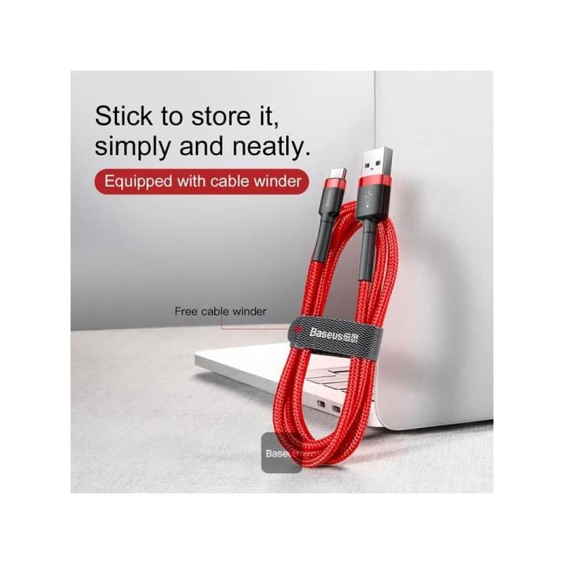 Baseus dátový kábel Cafule USB-C 2m 2A červený 4