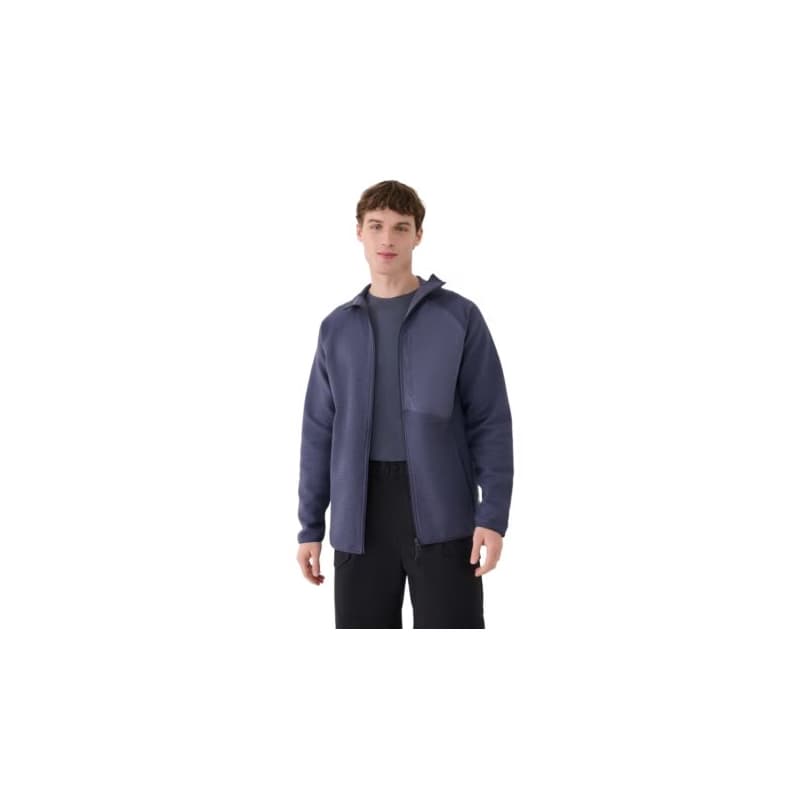Pánska mikina so zipsom 4F SWEATSHIRT-WSS25TSWSM1751-22S-ANTHRACITE