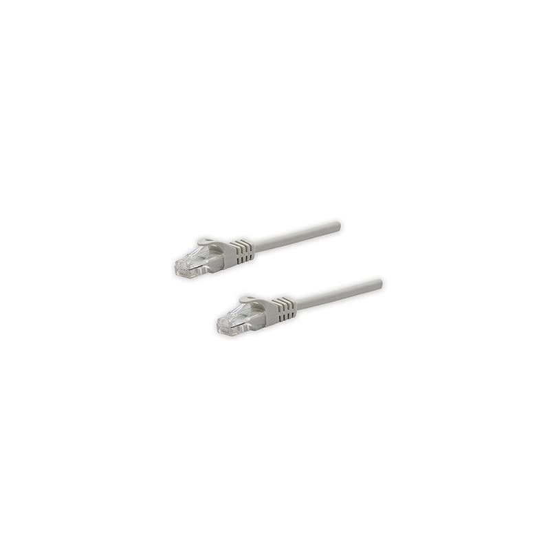 Síťový LAN kábel UTP patchcord, Cat.5e, RJ45 samec - RJ45 samec, 10 m, netienený, šedý, čistá meď, economy, DOPRADE 1