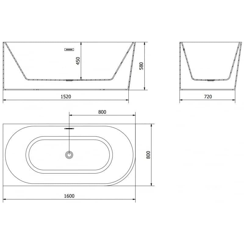 Mexen Mia 160 x 80 cm 52691608000L-50 5