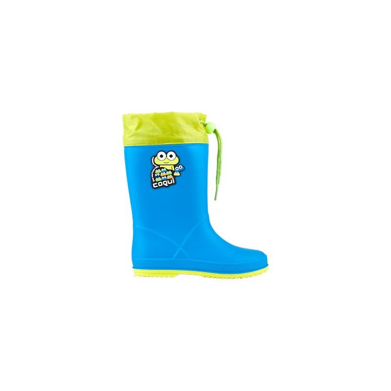 Chlapčenské gumáky COQUI Rainy Collar Frog sea blue citrus 2