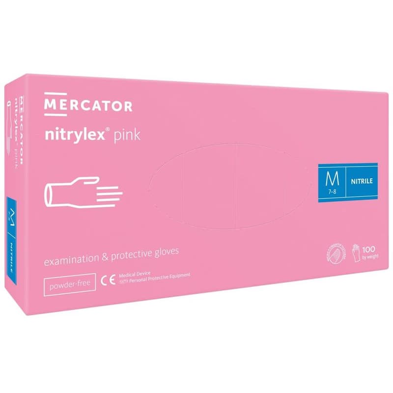 NITRYLEX PINK - Nitrilové rukavice (bez púdru) ružové, 100 ks, XS 3