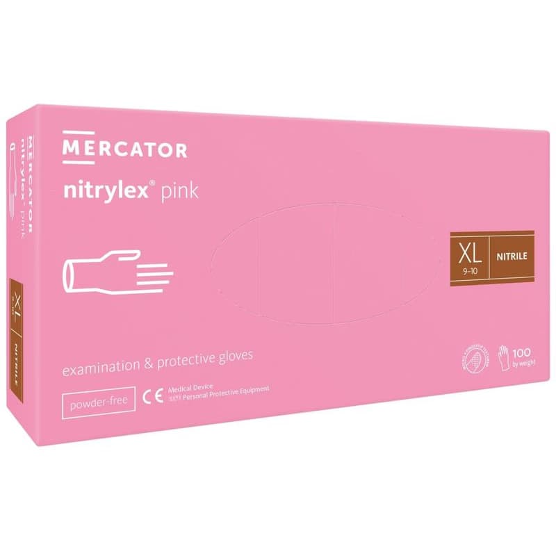 NITRYLEX PINK - Nitrilové rukavice (bez púdru) ružové, 100 ks, XS 5