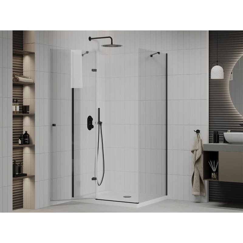 MEXEN/S - Roma sprchovací kút 70x110, transparent, čierna + biela vanička so sifónom 854-070-110-70-00-4010B 2