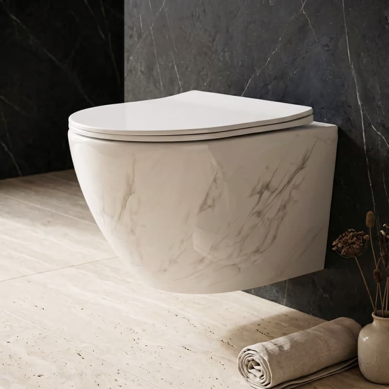 REA - Závesná WC misa vrátane sedátka Carlos Nature Marble REA-C6606 2
