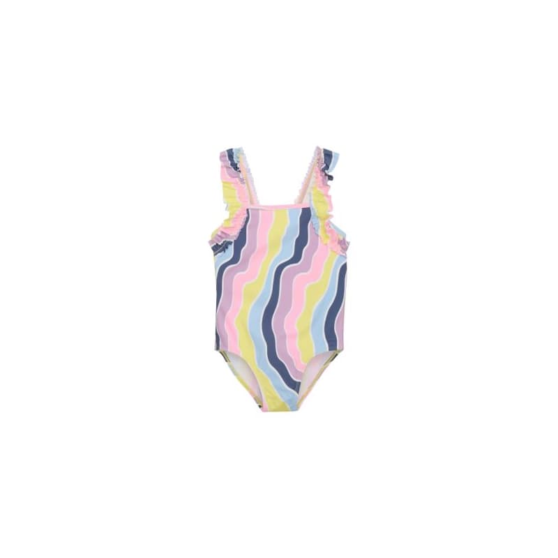Dievčenské plavky COLOR KIDS Swimsuit W. Frills, AOP, lavender mist 1