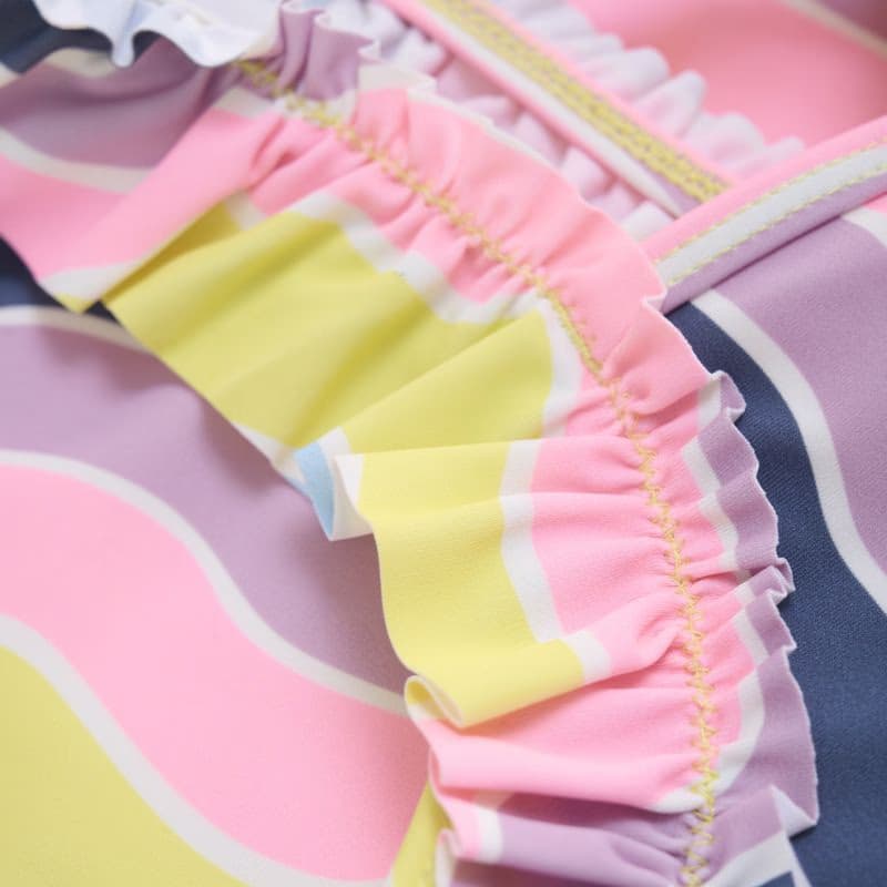 Dievčenské plavky COLOR KIDS Swimsuit W. Frills, AOP, lavender mist 3