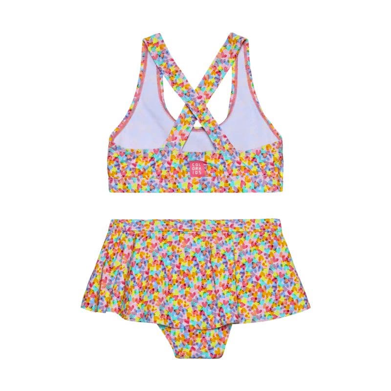 Dievčenské plavky COLOR KIDS Bikini W. Skirt, AOP-8714-Cabbage 2