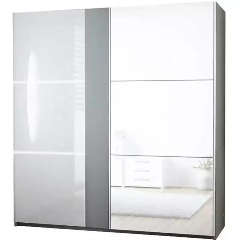 Skriňa Tunis 200 cm biela/fialová  Led 1