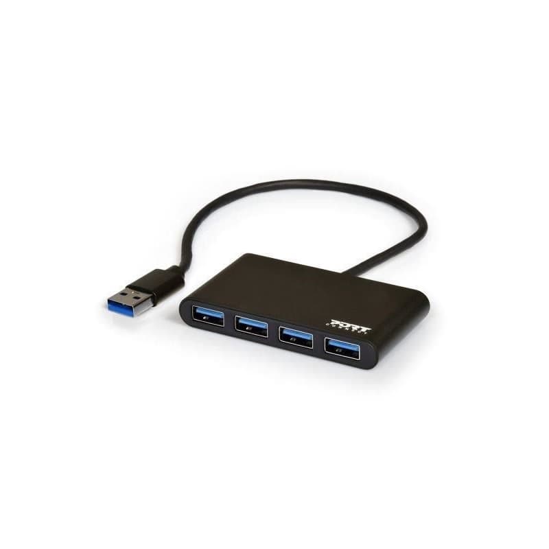 PORT HUB USB-A, 4x USB-A 3.0, čierna