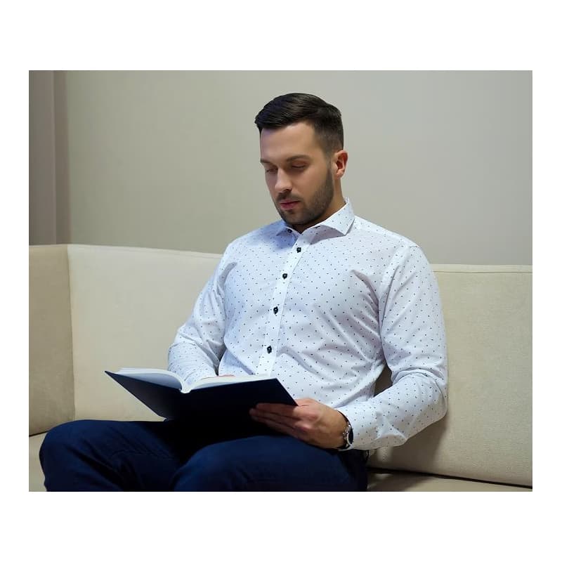 Biela košeľa v SLIM STRIHU - RhodesSLIM 2