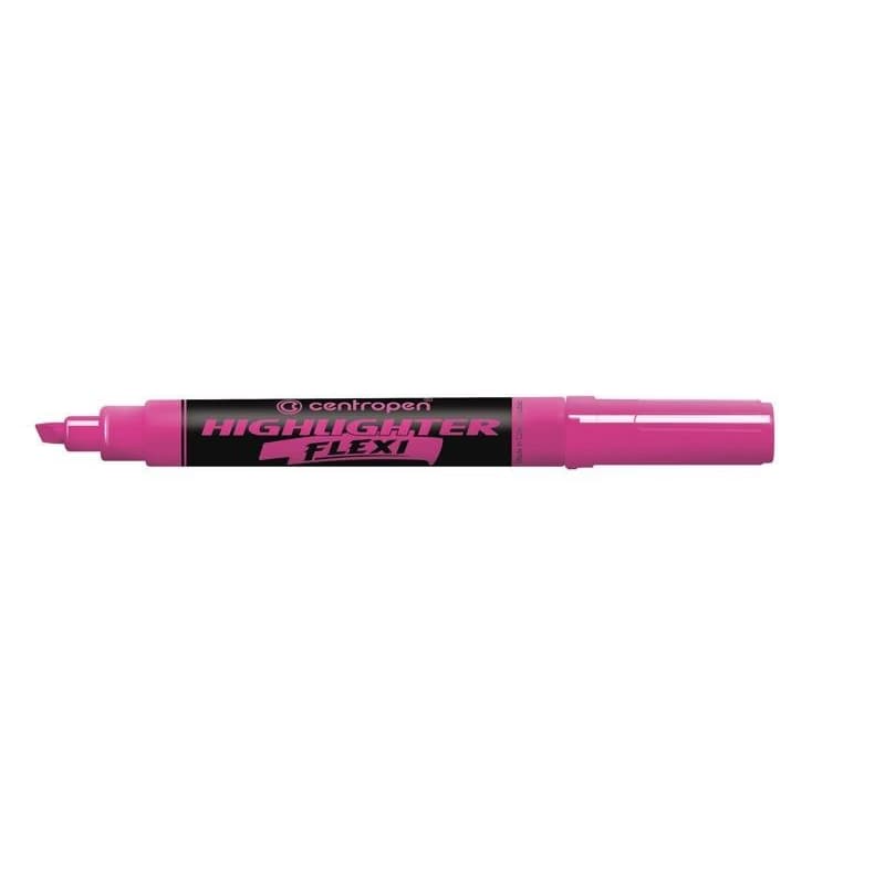 Zvýrazňovač Centropen 8542 Highlighter Flexi ružový klinový hrot 1-5mm 1