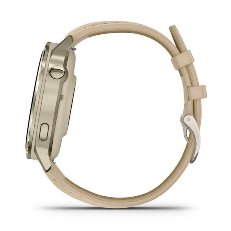Garmin Venu 4 (41 mm) Zlaté / Biely silikónový remienok a Light Sand kožený remienok, EU 6