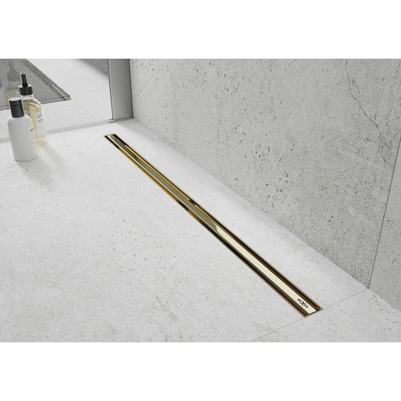 MEXEN - Flat 360° Slim podlahový žľab 130, zlatá 1541130 2