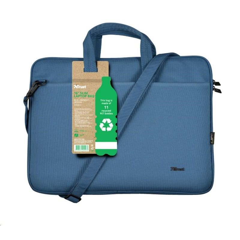 TRUST Puzdro na notebook 16" Bologna Slim Laptop Bag Eco, modrá 6