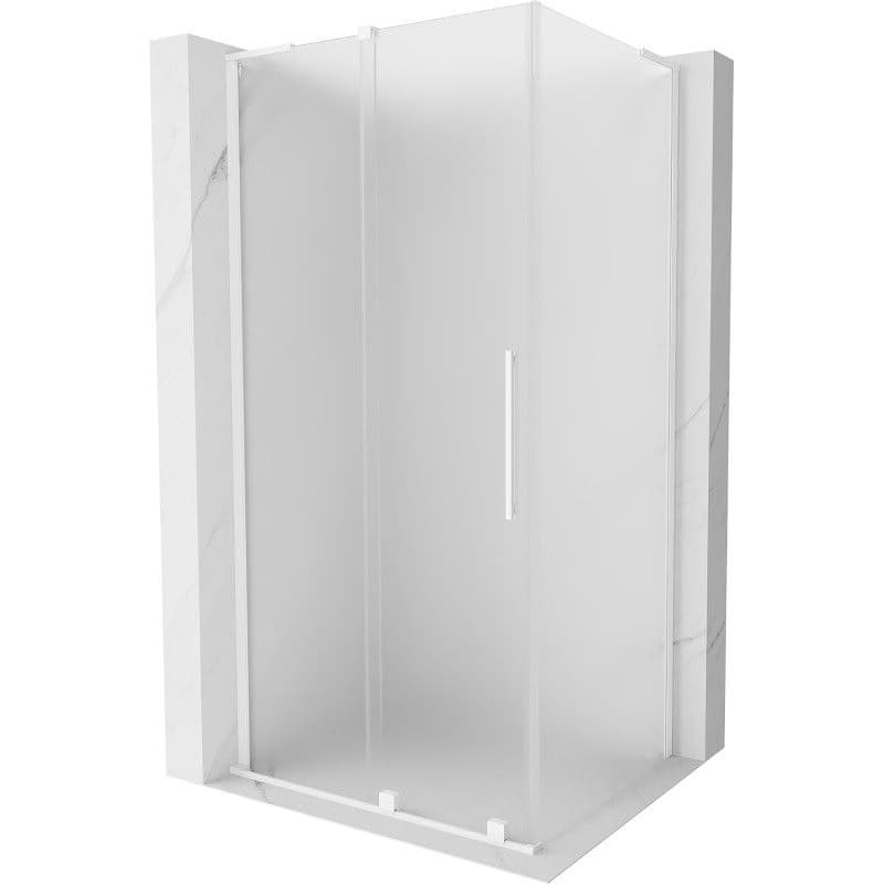 MEXEN/S - Velar L sprchovací kút, posuvné dvere 90 x 80, dekor, biela 871-090-080-33-20